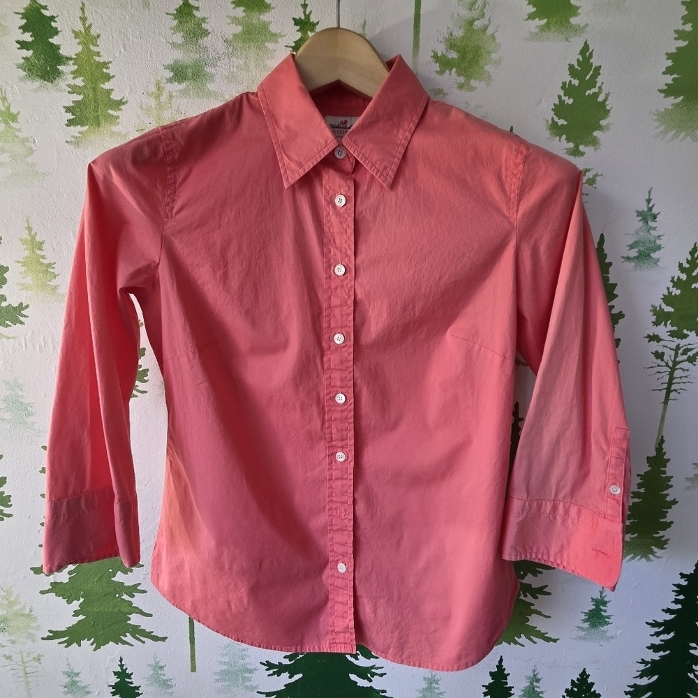 J.Crew Coral Button-Up Stretch Shirt
